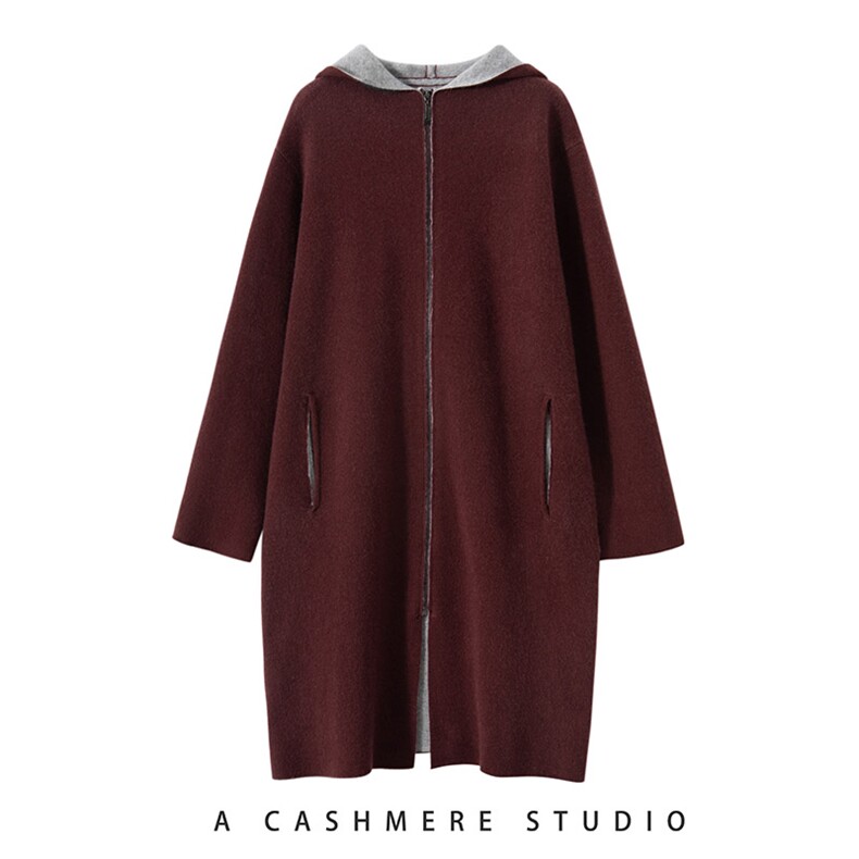 羊绒开衫女2024秋冬新款山羊绒宽松大衣，女装羊绒大衣，五色羊羊绒