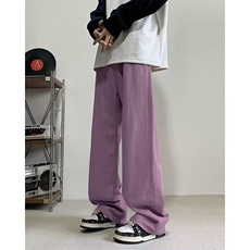 多巴胺紫色牛仔裤男女韩版潮直筒百搭2026夏季ins长裤RK2676-P38，男装牛仔裤，星座412-2
