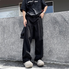 2024新款美式水洗拼接直筒牛仔裤纯色宽松休闲长裤现货K7934-P50，男装牛仔裤，星座512-3