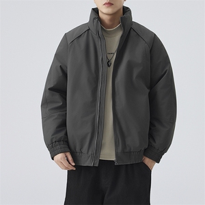 现货美式高街休闲夹克冬季三防立领纯色户外工装加厚棉服外套图片