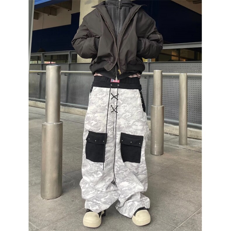 美式复古刺绣白色微喇牛仔裤男2026新款高街直筒修身显瘦裤子春秋,男装牛仔裤,四季星座505