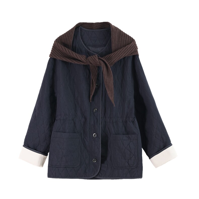 夹棉棉服女保暖舒适休闲2025冬季时尚休闲外套棉衣,女装棉衣/棉服,鑫源服饰