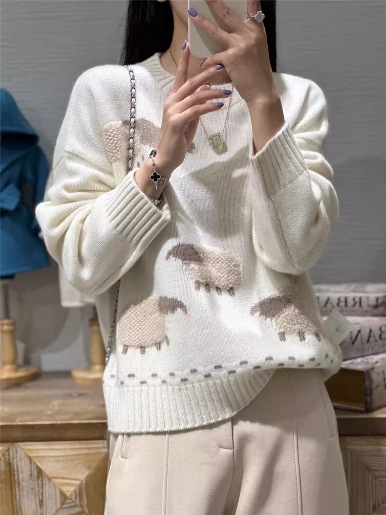 35%羊绒衫秋冬季新款舒适时尚百搭女式圆领羊绒衫,女装羊绒衫,窄众羊绒