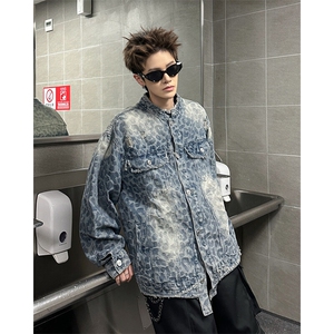 F678P80春装男生牛仔复古外套夹克宽松日系青年上衣男装图片