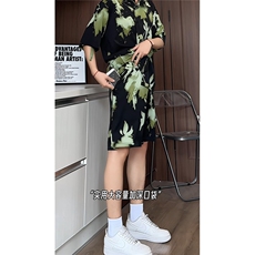 短袖衬衫男+短裤男潮流休闲套装男M-5XL大码TZ78710P50控98模特图，男装牛仔裤，星座226-1