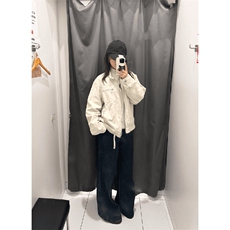 26春装高品质老钱风立领夹克外套男女美式潮牌拉链工装风宽松上衣，男装夹克，电商A443