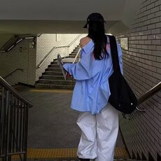百搭美式字母印花长袖衬衫男春秋款宽松潮牌复古设计感衬衣外套潮，男装衬衫，星座1210-1