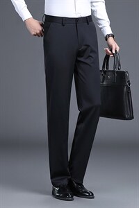 D9202春夏新款男士商务休闲弹力纯色休闲裤免烫透气修身长裤110，男装休闲裤，电商B360