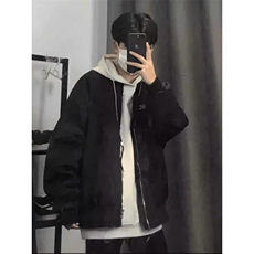 美式复古黑色飞行员夹克男春秋高街潮牌棒球服情侣外套9211-P55，男装夹克，星座1001-1
