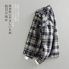 特P58无差价春季新款日系格子翻领夹克男街头大码小香风外套J606，男装夹克，电商A082