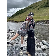 589-P62灰拼色开衫毛衣外套外穿春秋宽松显瘦圆领针织衫，男装针织衫/毛衣，电商B323A