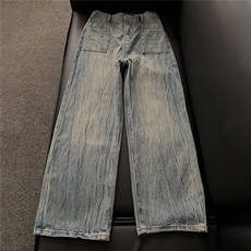 xz905-Z092#特P38美式高街宽松阔腿牛仔裤，男装牛仔裤，星座905