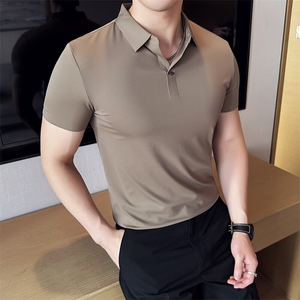 2025夏季冰丝华夫格无痕无缝品质Polo衫短袖T恤C图片