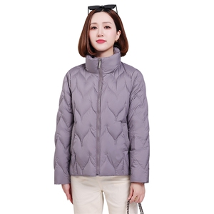 2024时尚保暖女士棉服立领宽松长袖纯色外套冬季图片