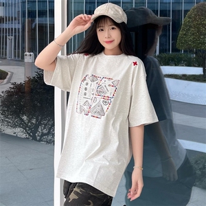 刺绣图腾游牧民族潮男女同款民族风情侣宽松纯棉T恤休闲潮图片