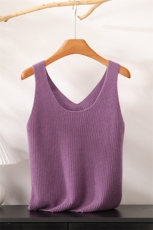 秋冬季新款舒适时尚休闲V领背心纯色套头羊绒衫，女装背心吊带，暖习羊绒