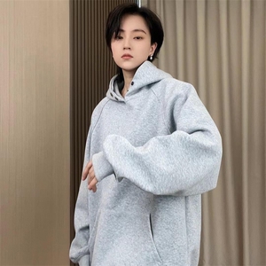 抖音得物品质 26春装美式高街曼巴棉古铜两粒扣连帽卫衣外套XS066图片