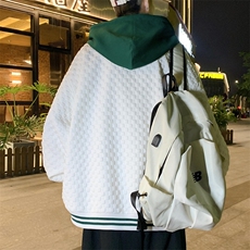 假两件连帽棒球服男潮牌潮流休闲宽松bf风百搭外套JK0272-P95，男装夹克，星座308B-2