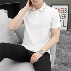 2023夏季休闲翻领polo衫男生痞帅休闲百搭短袖T2301P35，男装T恤，星座914