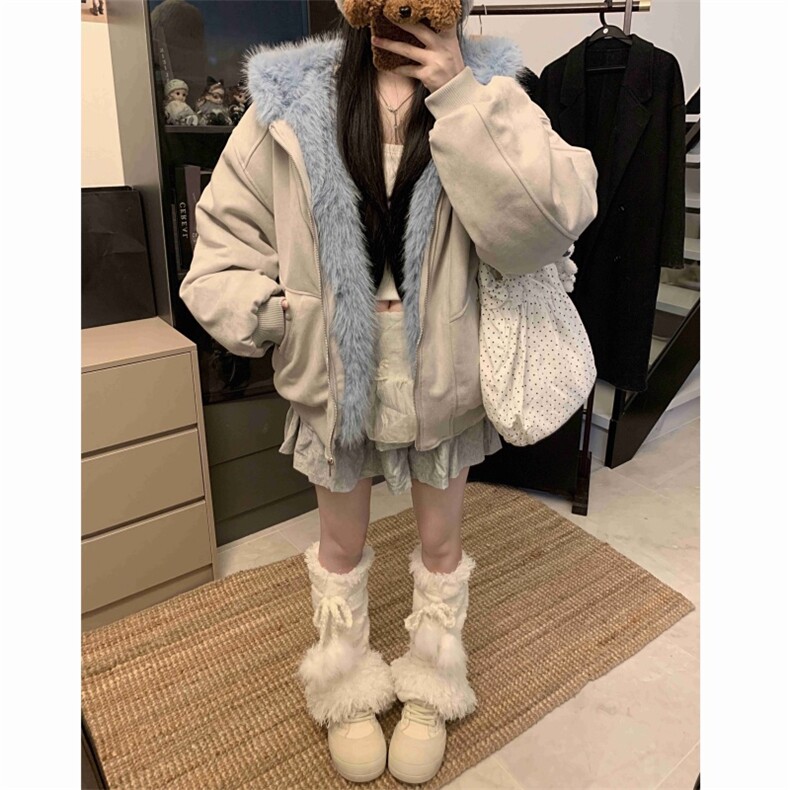 DD77-p145美式毛毛座山雕外套,女装短外套,电商B323A