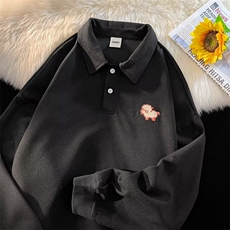 华夫格POLO衫长袖T恤男春季款ins潮流日系上衣服W0506-P33，男装卫衣，星座308B-1