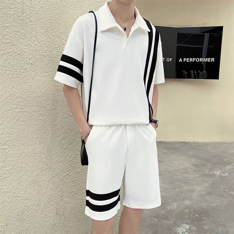 23年男士织带拼接运动套装A210-TZ0011-P85,男装休闲套装,电商A210