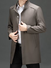 XL-F1399春秋新款男士中长款风衣立领外套简约通勤商务男装，男装风衣，电商B360