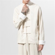20秋冬大码风潮刺绣唐装衬衫男女棉麻中式盘扣上衣C39/P75，男装衬衫，钱塘713
