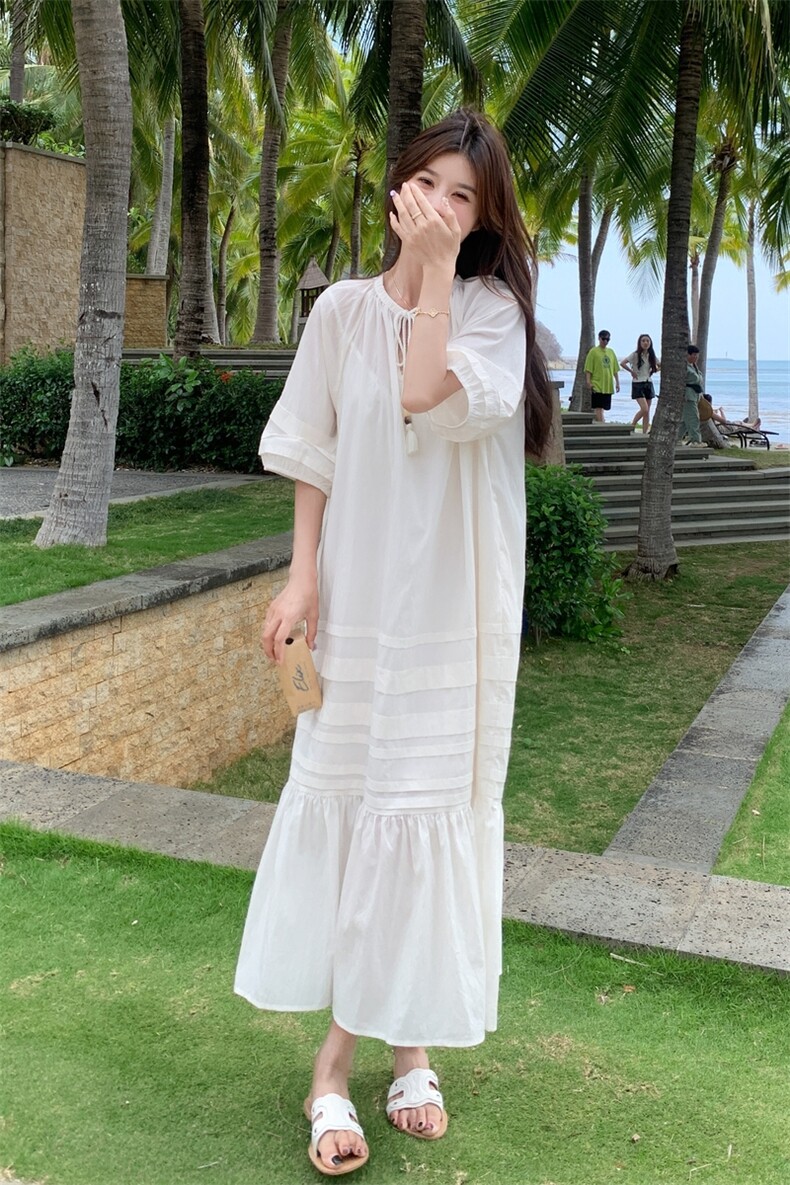 法式白月光初恋感连衣裙女夏季2025新款温柔风超仙绝美气质长裙子,女装连衣裙,2C201