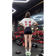 26网图现货潮健身户外不做有氧圆领短袖T恤男女2887-P27有大码，男装T恤，电商C310