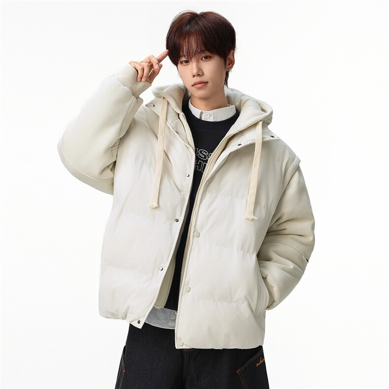 新款冬季羽绒棉服棉袄连帽假两件韩版宽松外套A436-2511-P85,男装棉衣,电商A436