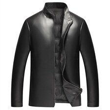 J97825加厚立领绵羊皮羽绒服男士外套皮衣冬季皮P650图片