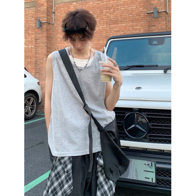 假两件情侣男女同款背心夏季潮运动无袖T恤男汗衫1008-DT166-P28,男装背心/马甲,星座1008