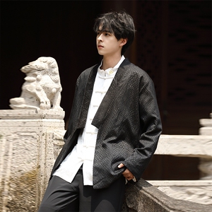 中性中式（将军）风蟒纹提花男女情款汉服道袍新中式开衫KS06图片