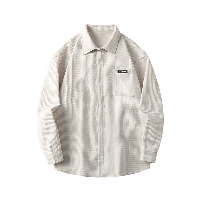 25年春季泡泡格衬衫长袖大码宽松落肩现货DS-C323-1-2313-特批45，男装衬衫，电商C323-1