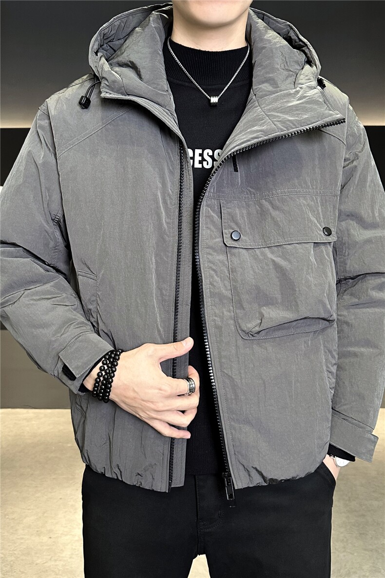 90%标白鸭绒2025冬季连帽加厚休闲保暖羽绒服外套9510-P290,男装羽绒服,电商A413