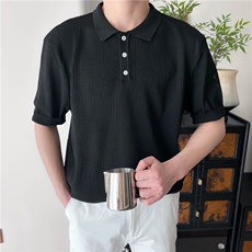 夏季男士翻领纯色针织衫POLO衫冰丝透气B3004-P55，男装Polo衫，星座1012-1