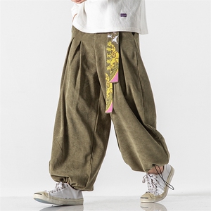 秋冬 大码风飘带绣花情侣哈伦阔腿裤休闲裤汉服潮 K126/P70图片