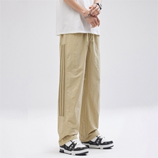 ins春夏美式拼接撞色条纹显瘦直筒长裤宽松休闲裤男女DY5032-P55，男装休闲裤，电商A178-1