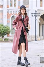 21C15#帅气时尚休闲风衣，简约挺立的领型设计。，女装风衣，杰菲娜(6F)