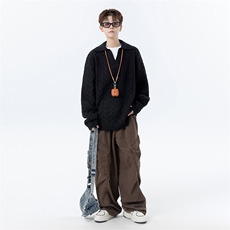 904-2-YY01-P58控88秋冬假两件毛衣设计感方领男士针织线衣加厚，男装针织衫/毛衣，星座904-2