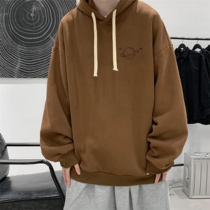 WY2238-P35 加绒款-P40 纯棉连帽卫衣男大码运动帽衫宽松薄外套男图片