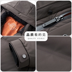 2025新款冬季男可脱卸帽短款90%白鸭绒羽绒服大衣加厚羽绒服外套，男装羽绒服，钱塘723
