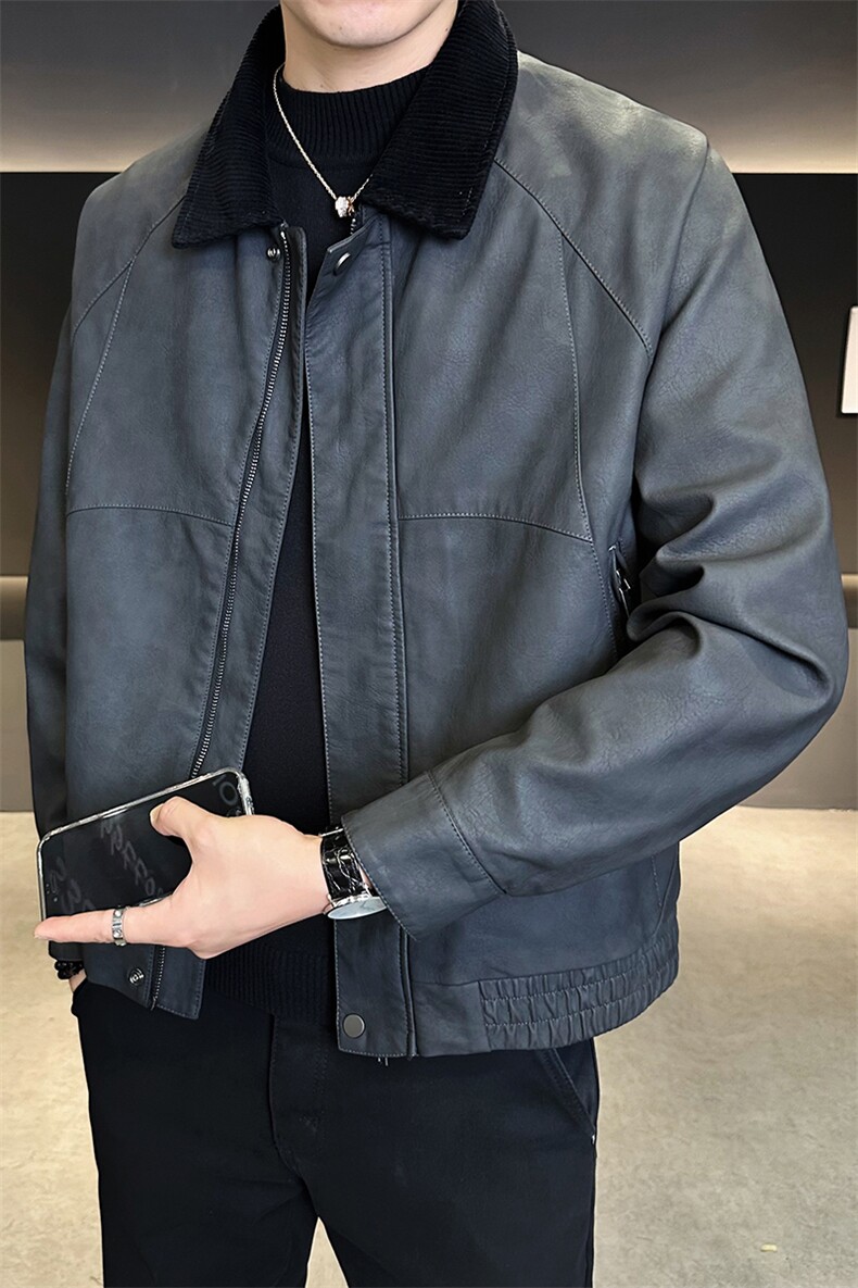 秋季皮夹克宽松偏大男装皮衣2025新款品质外套C317-JK512-P140,男装夹克,电商C317