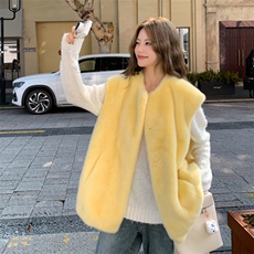 糖果色多巴胺水貂绒仿皮草外套女冬皮毛一体2C353--710#P170K258，女装短外套，2C353