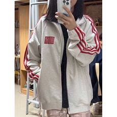 5274-P53原版压线#【纯棉华棉复合】拉链卫衣立领外套薄款，女装卫衣/绒衫，星座617A-2
