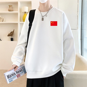 2025新款春秋季男生大码长袖卫衣 港风潮牌圆领卫衣男图片