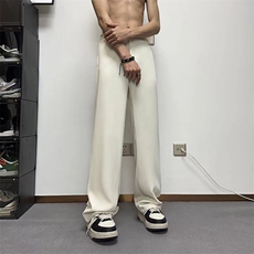 复古港风直筒西装裤男ins高街设计感小众直筒垂感休闲裤XK302-P50，男装休闲裤，电商A178