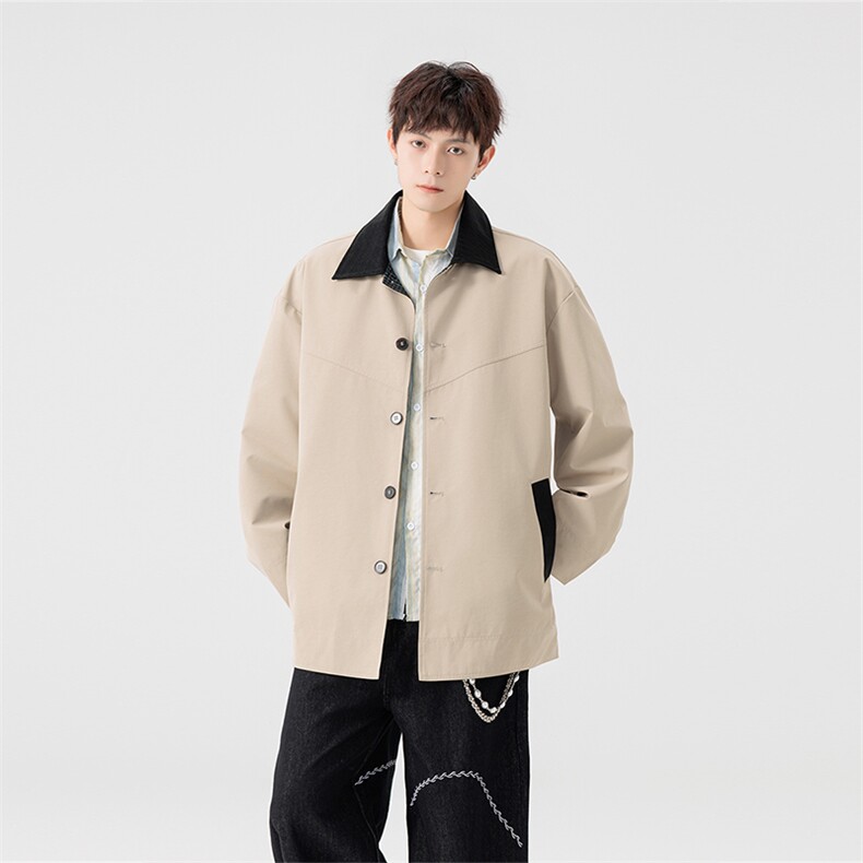 秋冬新款短款风衣精致韩风拼接大衣外套GS60020，男装风衣，星座1206（原A206）