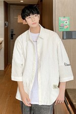 1港风花型七分袖衬衫男大码M-5XL风情侣衬衫男QCS7023P45控68，男装衬衫，星座226-2